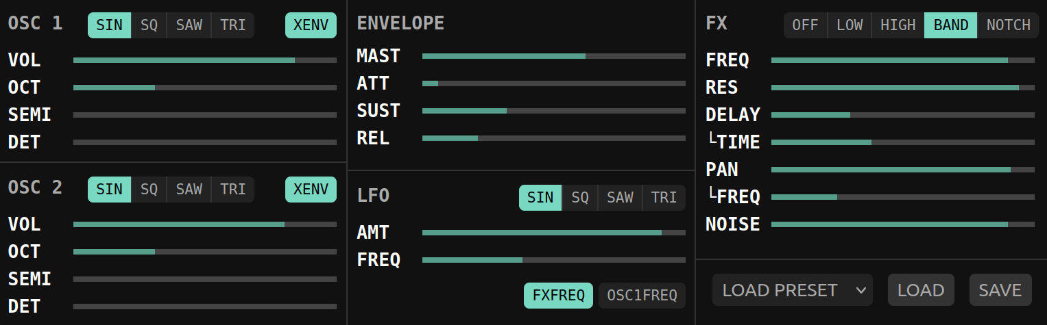 Synthesizer instrument definition