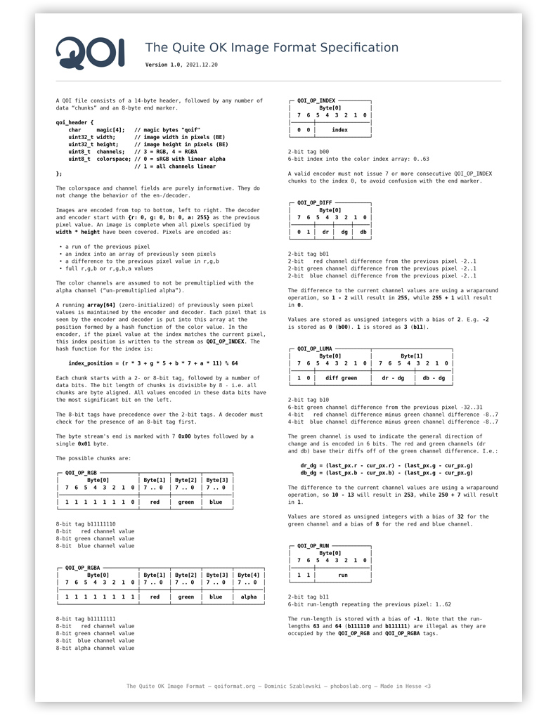 QOI File Format Specification