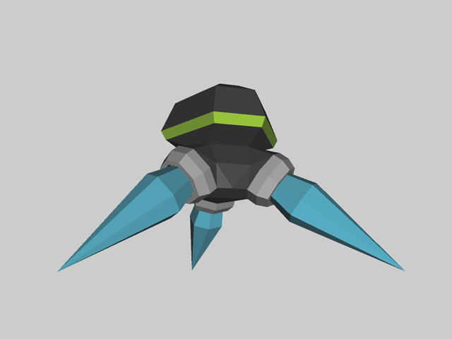 Yuckfu Spaceship model in Wings3D